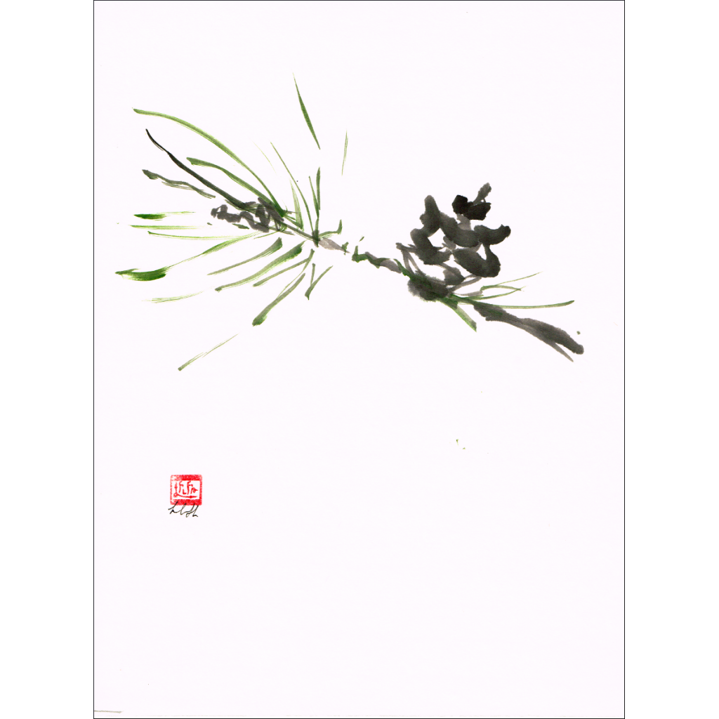 Sumie Pine Branch · Sumie Painting Lessons